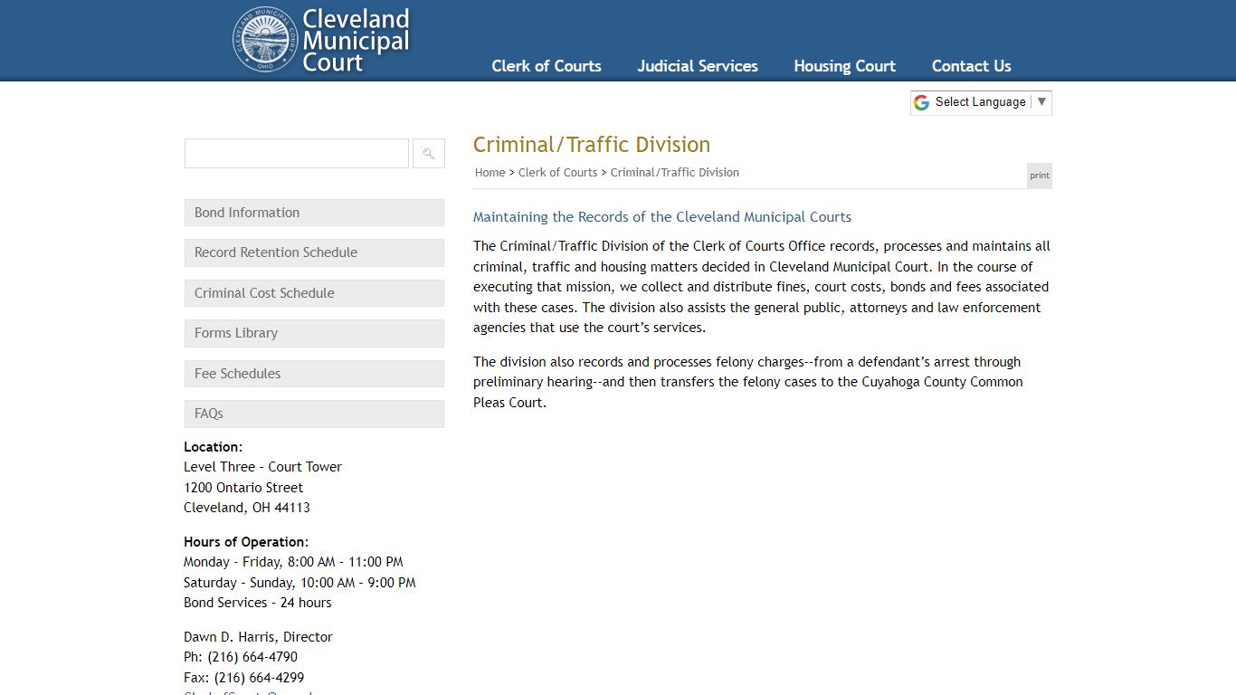 Criminal-Traffic Division - Cleveland Municipal Court